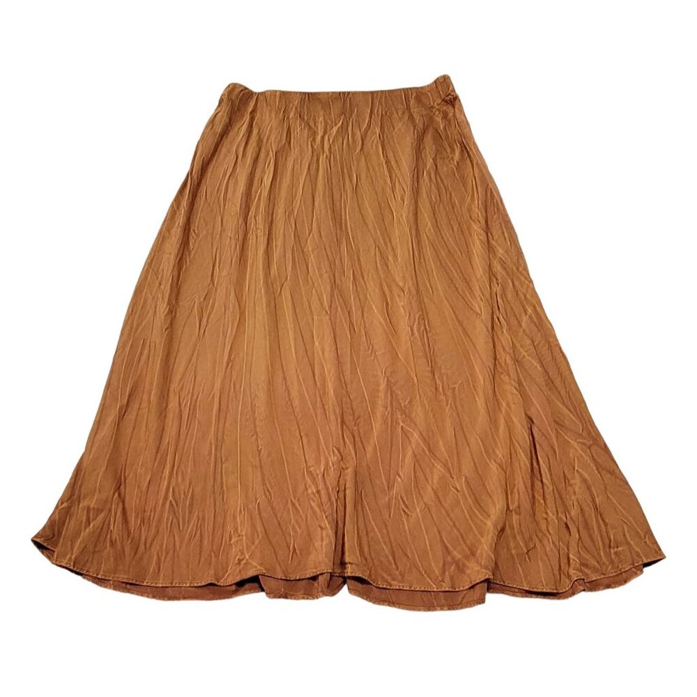 Pure Jill Womens Brown Light Spice Multi Crinkled Acid Wash Skirt Size ST NWT‎